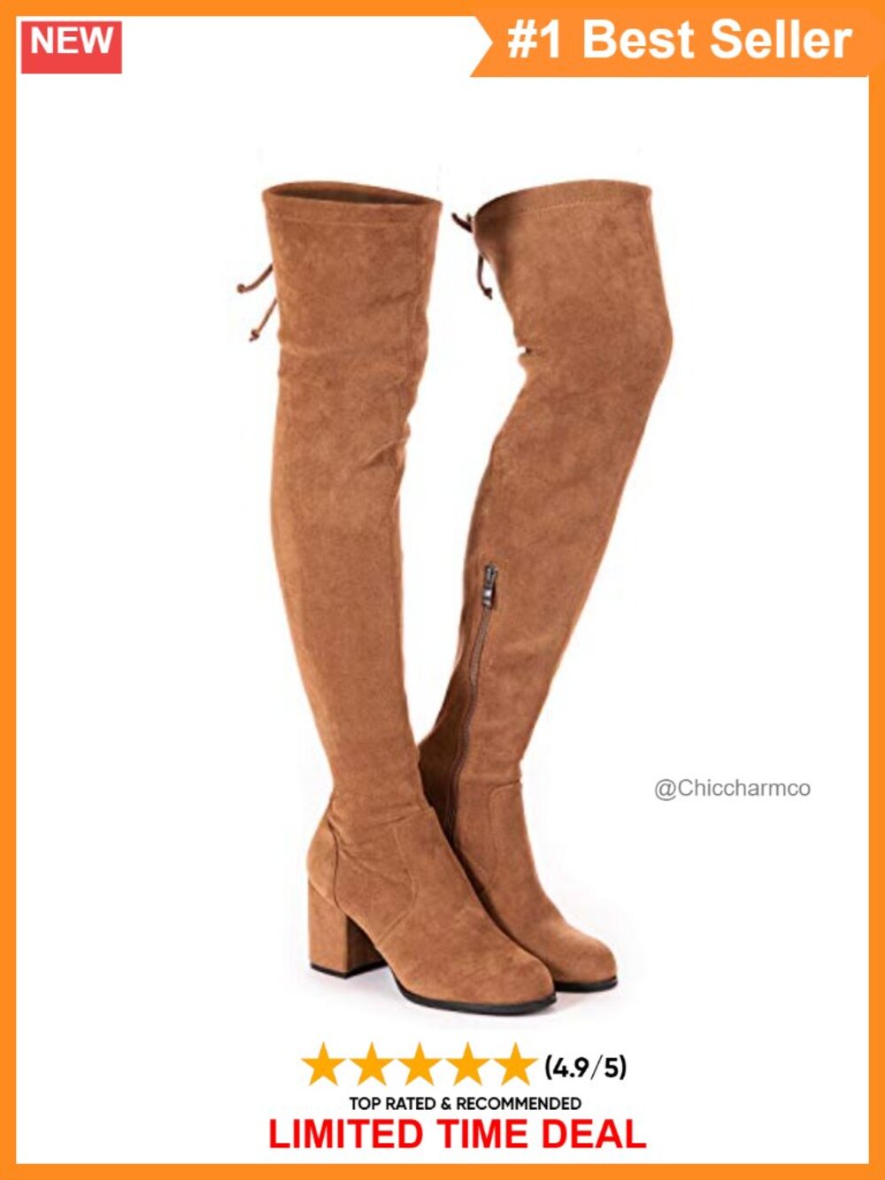 Faux Suede Over the Knee Boots Pointed Toe Block Heel Lace Up